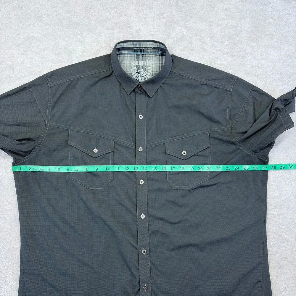 Kuhl Eluxor Shirt Mens XXL Gray Short Sleeve Button Down Outdoors Hiking Summer - Picture 5 of 7